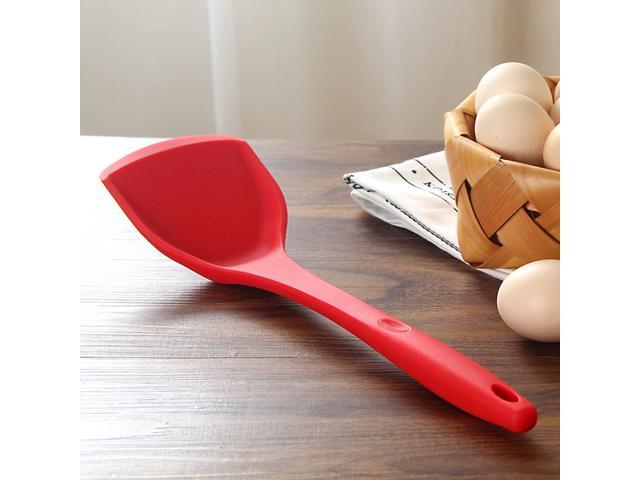 1 Pc Stainless Steel Silicone Full Covered Shovel Non-stick Cooking Shovel High Temperature Resistance Spatula Kitchen Utensil (Random Color)