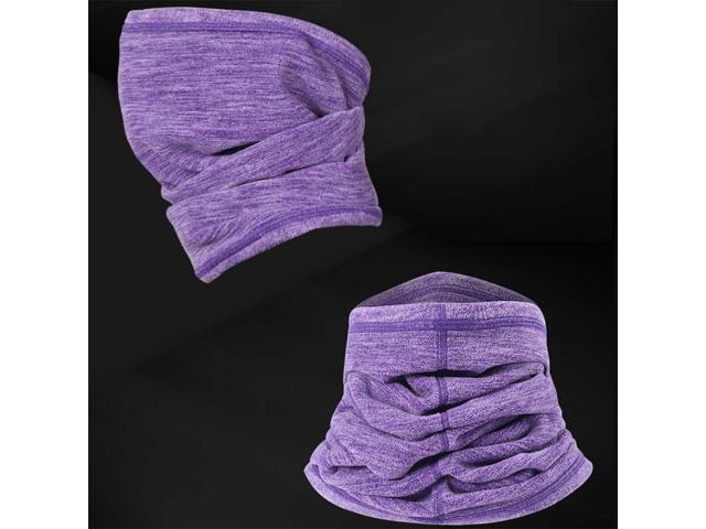 Neck Gaiter Neckerchief Neck Warmer Thick Versatile Tube Face Mask Scarf Hood Bandana Balaclava for Skiing Motorcycle Snowboard Cycling(Purple)