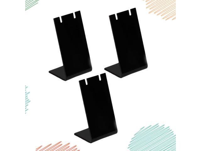 3pcs Earrings Shelf Mini Display Stand Eardrop Display Rack Organizer Ear Studs Storage Holder for Shop Home (Black)
