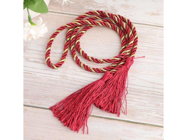Double Colors Hand Woven Ropes Napkin Ring Napkin Rope Holder Napkin Ring Pendant Napkin Decoration Supplies (Red)