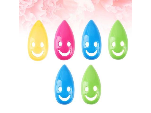 6Pcs Toothbrushes Head Cover Smile Face Shaped Storage Rack Suction Cup Wall-Mounted Toothbrush Holder (Random Color)