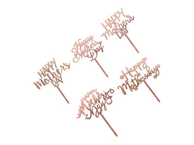 10pcs Mothers Day Cake Toppers Letter Cake Picks Cake Decoration Cupcake Toppers Party Dessert Insert Favor (Five Patterns)