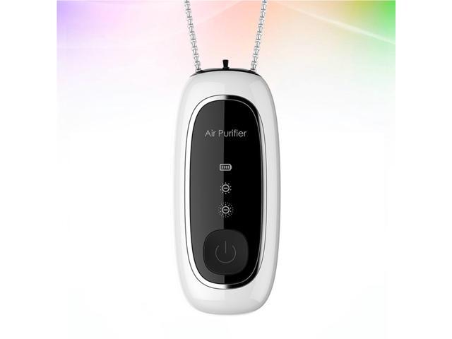 1PC Portable Air Purifier Pendant Negative Ions Air-cleaner Necklace Small Mini Air Purifier Necklace Household Air Purifier for Women (White)