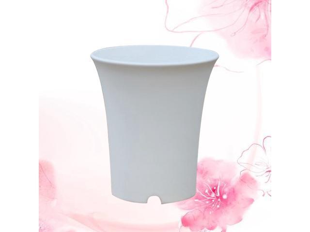 1pc Plastic Round Succulents Pots Flower Planter for Home Office or Garden Decoration(Extra Small White)