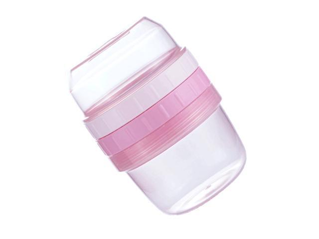 Portable Milk Powder Box Milk Powder Container Baby Dietary Supplement Box with a Double-Headed Spoon Pink