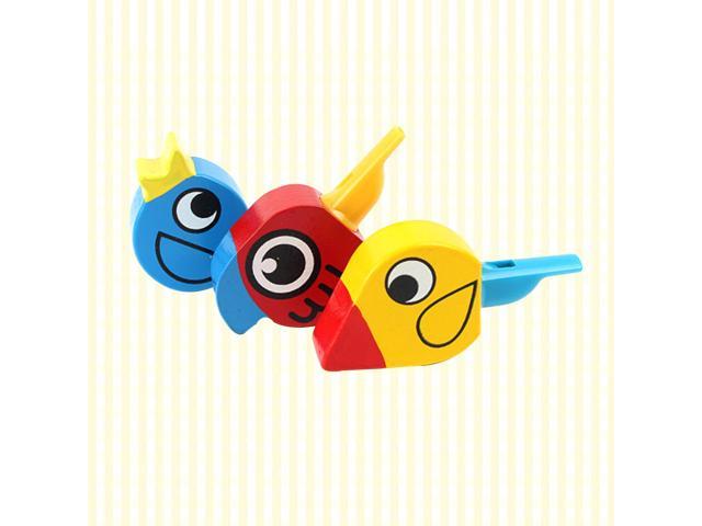 4pcs Wooden Bird Whistles Cartoon Whistle Bird Shape Educational Toy Kids Whistle for Children Gift(Random Color)