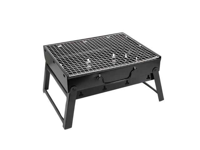 Outdoor Barbecue Grill Roasting Rack Charcoal Grill Barbecue Tool Portable Foldable BBQ Barbecue Rack (Black)