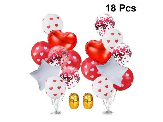 18Pcs Sequins Confetti Balloons Set Delicate Unique Balloons Kit Creative Valentine Themed Party Decoration