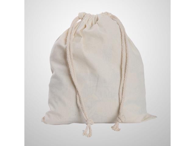 Drawstring Storage Bag Cotton Large Laundry Storage Organizer For Grocery Shopping Clothes Toys Quilt (48x60cm)
