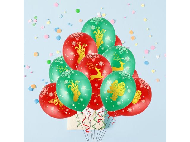 50pcs Christmas Latex Balloons Red and Green Printed 12inch Balloons Party Decorations