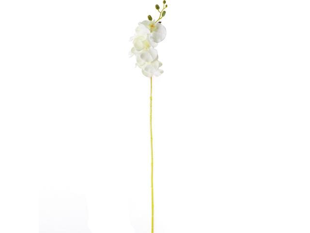 Small Artificial Flowers Orchids Present Touch for New Home Wedding Decorations Party Decor (White)