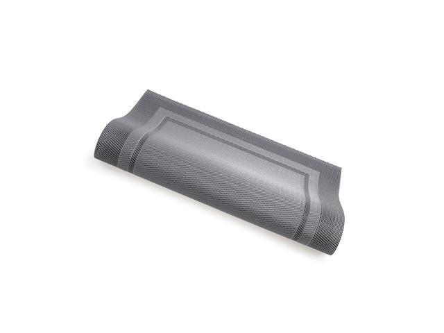 Heat-resistant Placemats Stain Resistant Anti-skid Washable PVC Table Mats Woven Vinyl Placemats (Silver Grey)