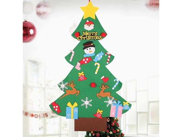 DIY Felt Christmas Tree Wall Decorations Hanging Ornaments for Kids Xmas Gifts Home Door Window Decor