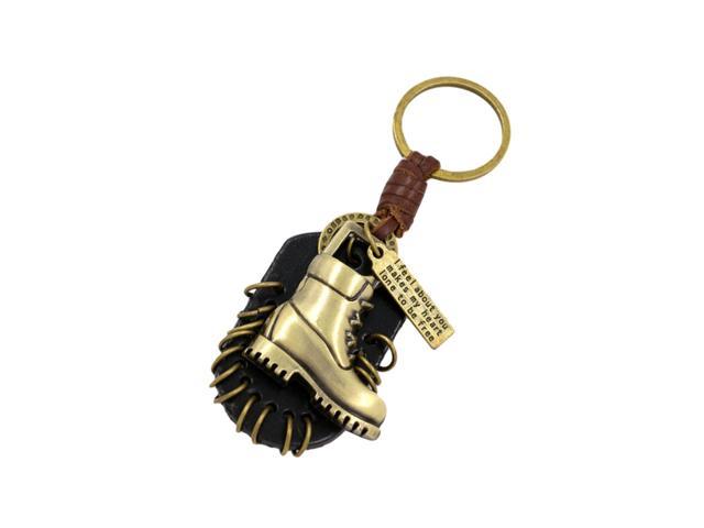 Shoe Alloy Leather Keychain Car Keyring Purse Bag Pendant Decoration Hanging Keychain Accessory Creative Gift