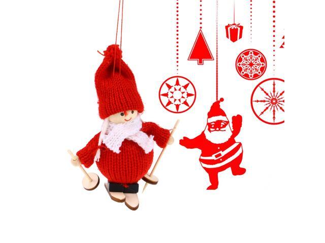 Ski Doll Christmas Hanging Decoration Adorable Pendants Christmas Tree Ornament Home Party Office Decoration (Red Clothes and Red Hat)