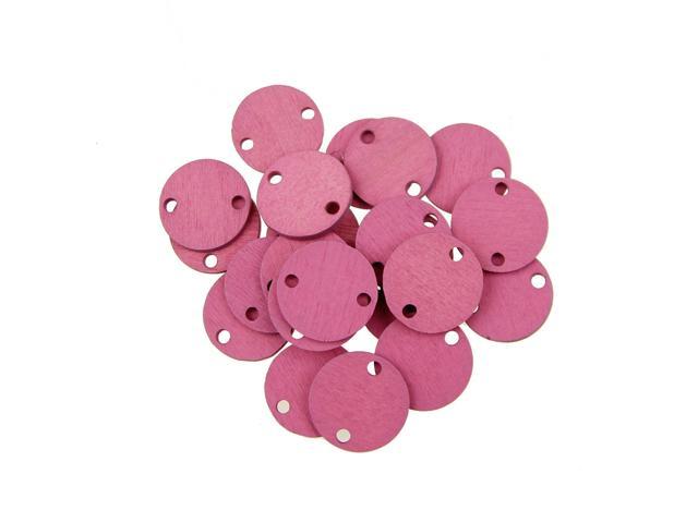 101 Pcs Wooden Wall Plaque Family Calendar Wood Crafts Round Colorful Shape Pendants for Home Decor (Rosy)