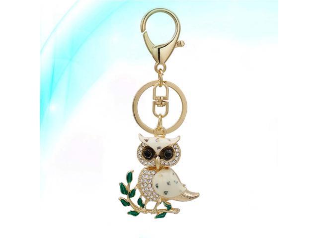 Creative Rhinestone Branch Owl Pendant Metal Keyring Purse Hand Bag Car Charm Keychain Gift