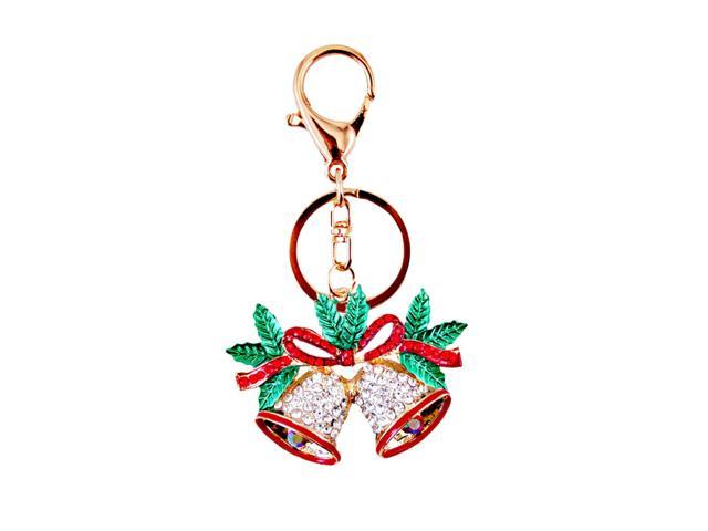 Cute Bells Rhinestone Keychain Car Keyring Purse Bag Pendant Decoration Hanging Keychain Accessory Creative Gift (Random Color)