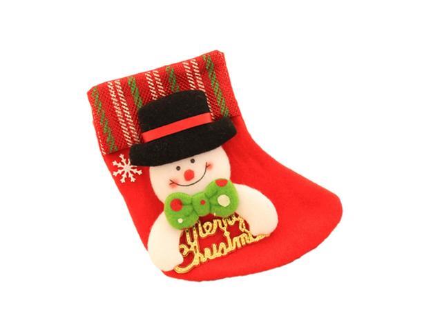 1PC Christmas Decoration Christmas Tree Pendant Christmas Sock Child Gift Bag Candy Storage Bag Cartoon Sock (English Snowman Socks )