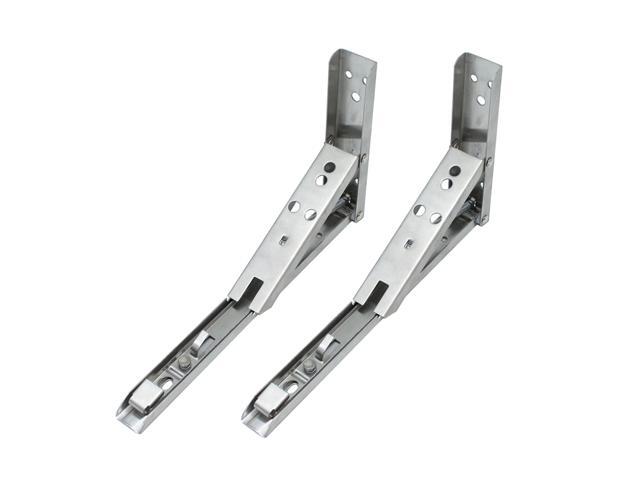2pcs Stainless Steel Triangle Bracket Spring Wall Shelf Support Bracket Foldable Bracket Wall Corner Brace Shelf (8 Inches)