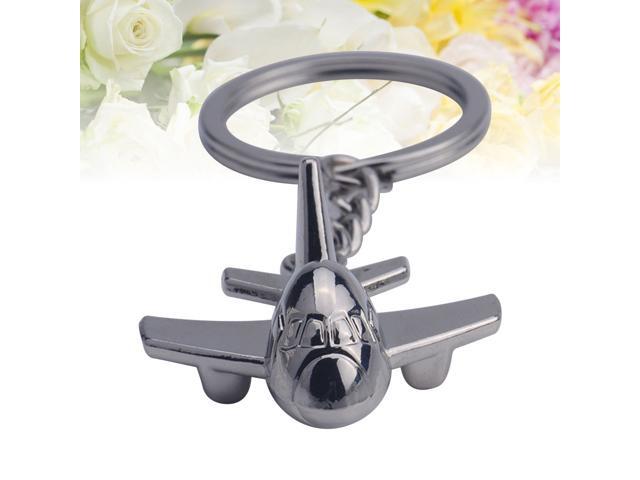 Personaized Airplane Keyring Metal Keychain Cool Car Keyring Purse Bag Pendant Decoration Creative Gift Party Favor (Silver)
