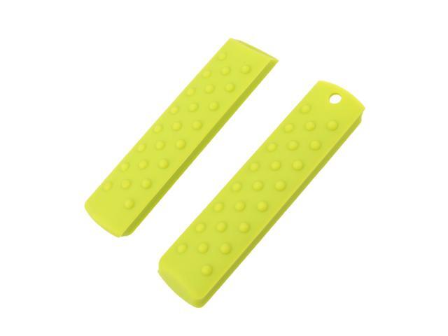 2pcs Silicone Pot Handle Holder Heat-insulated Cover Pan Handle Sleeve for Kitchen Home (Green)