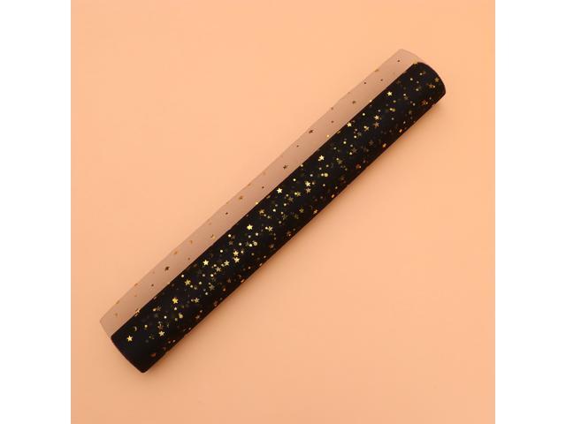 Flower Wrapping Gauze Star Moon Pattern Gauze Yarn Bouquet Packaging Gauze (Black)