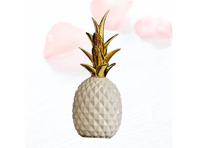 Fruit Decorations Simulation Desktop Decoration Pineapple Crafts Table Ornament for Home Kitchen Living Room (White)