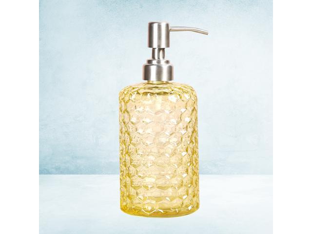 500ml Shower Gel Bottles Containers Pineapple Grain Glass Pump Bottles Refillable Stainless Steel Nozzle Shampoo Container Liquid Bottle for Home