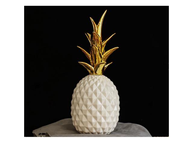 Fruit Decorations Simulation Desktop Decoration Pineapple Crafts Table Ornament for Home Kitchen Living Room (White)