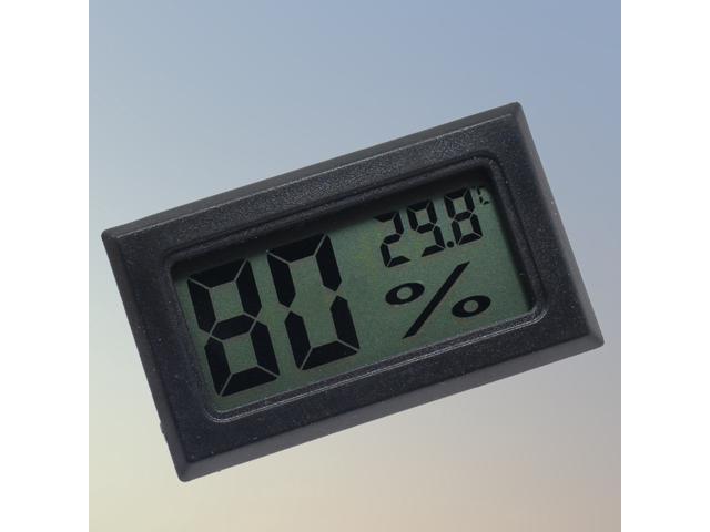 Multifunctional Digital Hygrometer Thermometer Large LCD Display Indoor Temperature Humidity Meter with Backlit Calender Clock Alarm (Black)