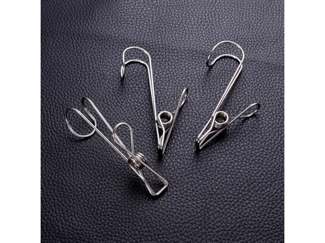 10pcs Stainless Steel Clothes Pegs Metal Clips Socks Clips Clothes Multifunctional Clothing Blanket Clamps