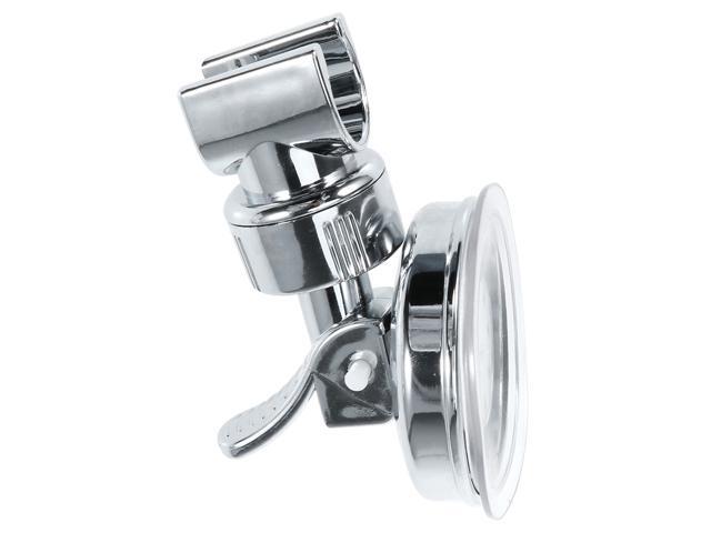Suction Cup Shower Head Bracket Wall Mount Adjustable Bathroom Shower Head Holder (Silver)
