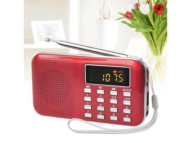 Ultra Thin Multi Purpose T-flash Card Mini Radio Speakers For The Elderly English Edition(Red)