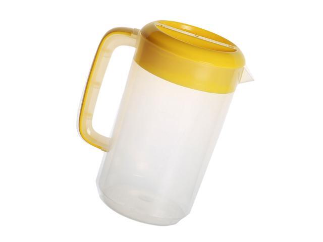 Large Capacity Milk Tea Measuring Kettle Beverage Storage Container With Lid Heat Resistant Cold Water Jug Plastic Juice Pitcher (2500ml Yellow)