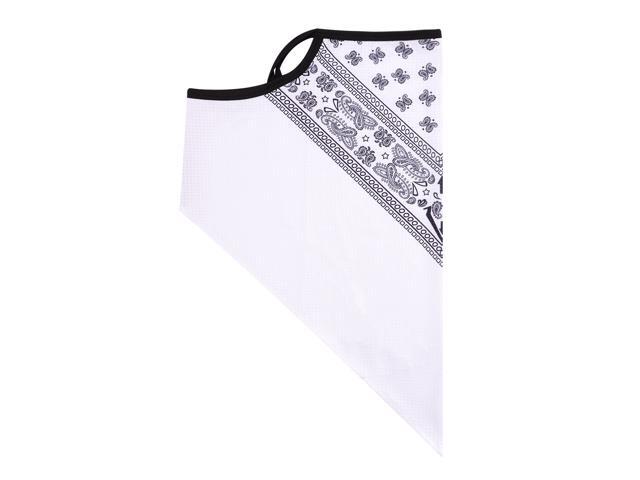 Ice Silk Mesh Breathable Triangular Scarf Sun-proof Face Mask Neck Protector for Outdoor Riding (White)