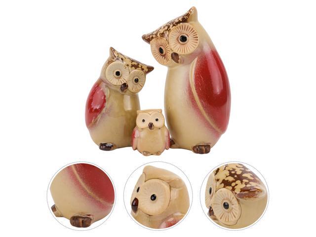 1 Set Ceramic Owl Adornment Delicate Unique Owl Adornment Desktop Decor for Scene Decor