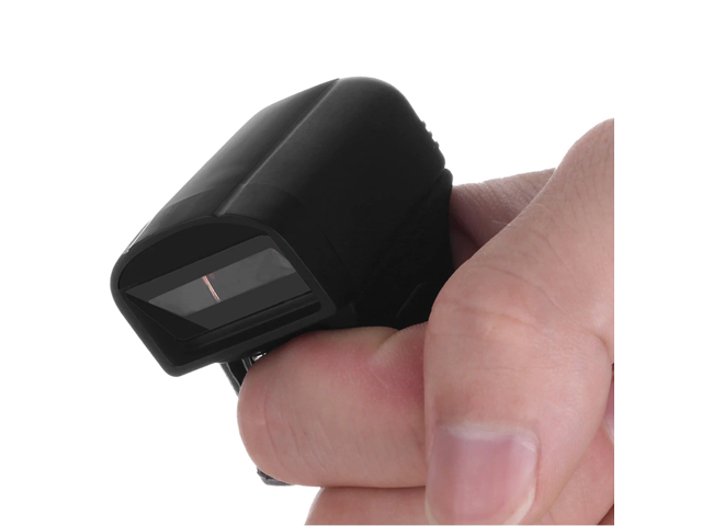 2D CMOS Bluetooth Mini size Wireless finger barcode scanner wareable Ring Barcode reader with memory portable QR code reader