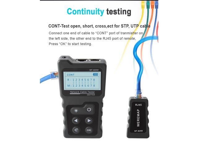 DP-iot NF-8209 LCD Display Cat5 Cat6 Measure Length Lan Cable POE Wire Checker Cable Tracker/Tester Network Tool Line Finder