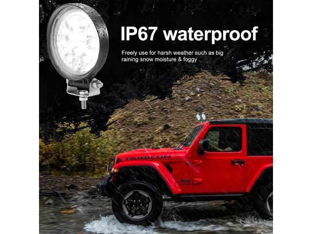 1Pc 160W 4 Inch Round Work Light Offroad LED Front Fog Lamp Lambdoidal Driving Light for Universal Car Lighting (Assorted Color)