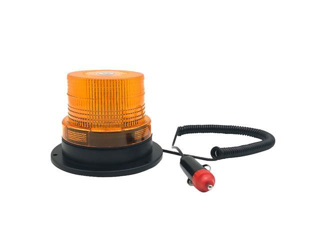 12-24V Traffic Warning Light LED Strobe light Magnetic Roof Safety Light Waterproof Signal Light for Vehicle Auto Forklift School Car (Yellow)