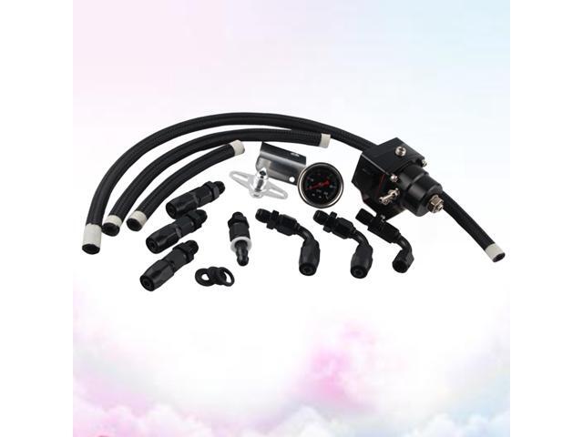 1 Set Car Modification Universal Fuel Gasoline Pressure Regulator Fuel Pressure Regulator Turbocharger with Table (Black)