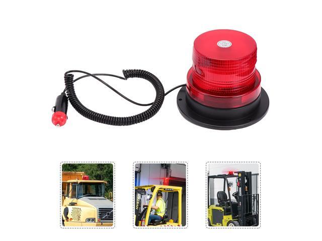 12-24V Traffic Warning Light LED Strobe light Magnetic Roof Safety Light Waterproof Signal Light for Vehicle Auto Forklift School Car (Yellow)