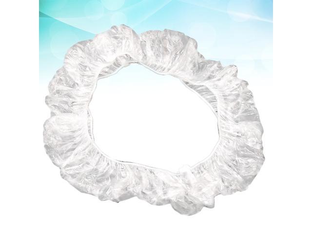 250PCS Disposable Car Steering Wheel Cover Plastic Elastic Pull Handle Sleeve Protector Cover for Car Auto (White)