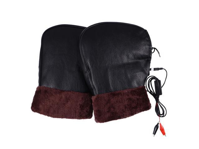 1 Pair 12V Heated Gloves Motorcycle Handle Bar Muff Detachable Warm Keeping