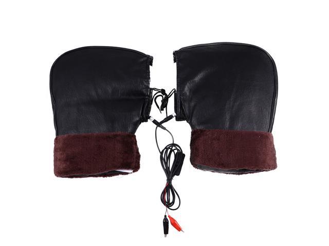 1 Pair 12V Heated Gloves Motorcycle Handle Bar Muff Detachable Warm Keeping