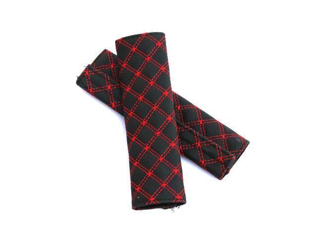 2pcs Seat Belt Safety Belt Shoulder Strap Cover Harness Pads (Red)
