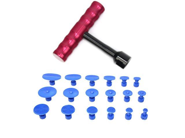 Car Body Paintless Dent Repair Tools Puller Grip T-handle Dent Puller Mini T-bar with 18pcs Puller Tabs