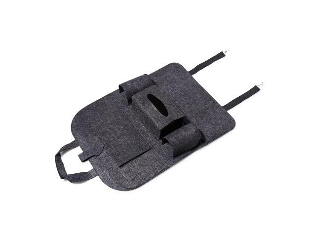 Backseat Organizer Felt 6-Pocket Kids Toys Car Back Seat Travel Storage Bag for iPad Tissue Box Pen (Dark Gray)