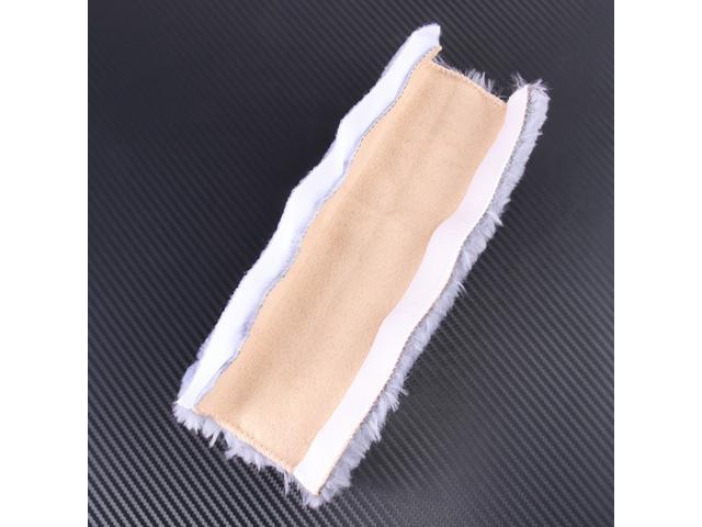 Pair of Artificial Sheepskin Seat Belt Shoulder Pad Auto Car Seatbelt Strap Cover Cushion Pads for Comfortable Driving (Grey)